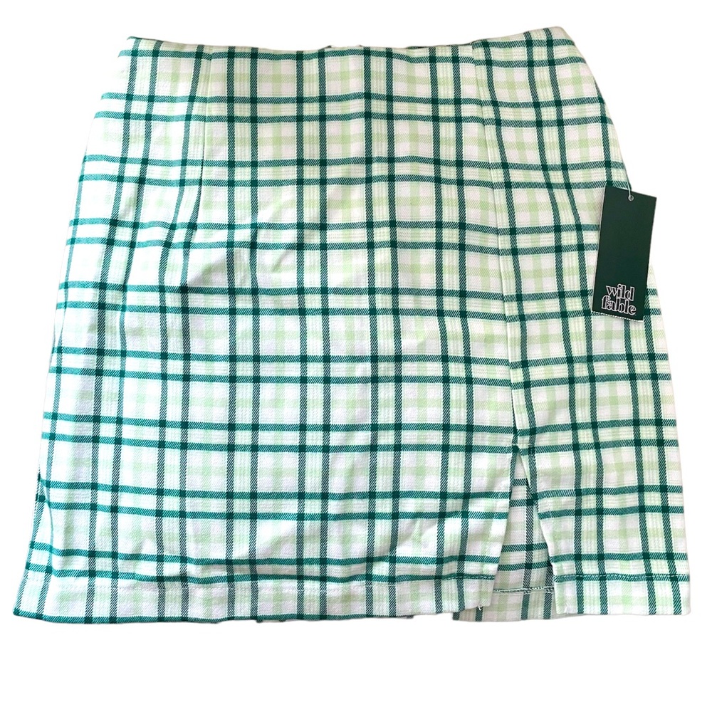 Wild Fable Green Plaid Mini Skirt